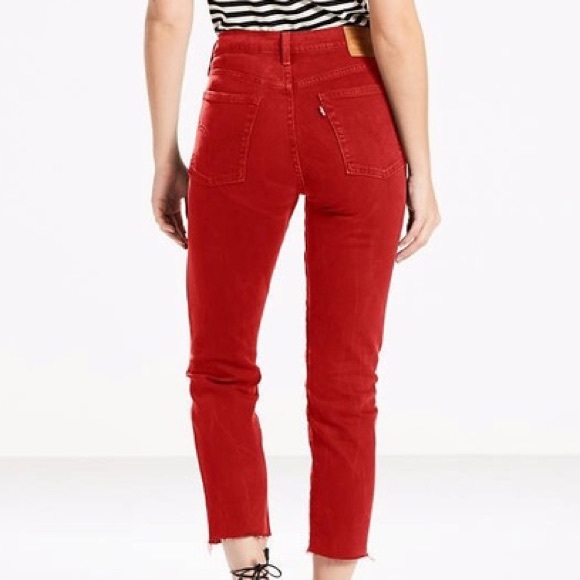 Cherry Red Levi’s Wedgie Jeans - Picture 1 of 9